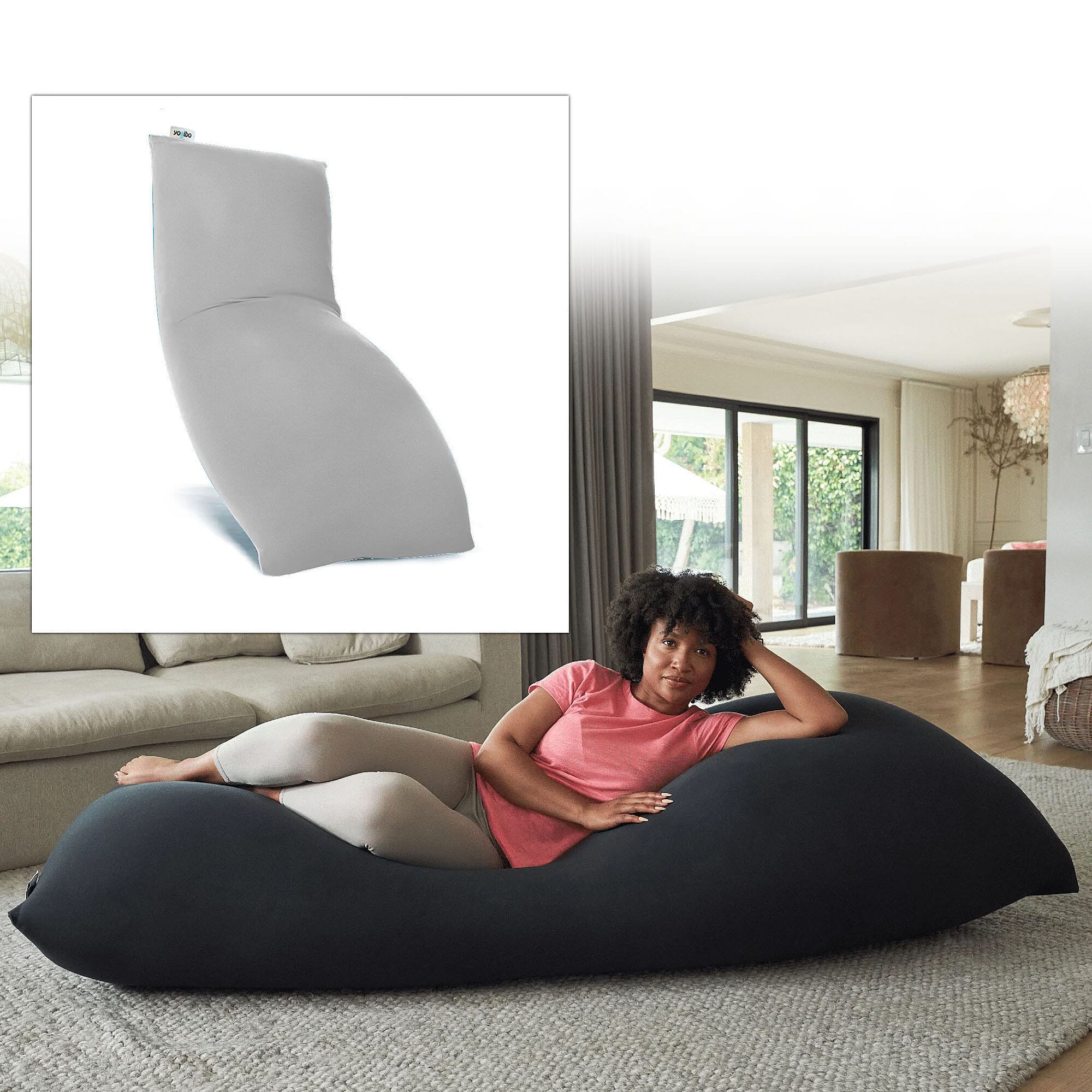 Yogibo Max グレー クッション（カバーはBEANSです） Yogibo Max グレー クッション（カバーはBEANSです） 公式】Yogibo Max